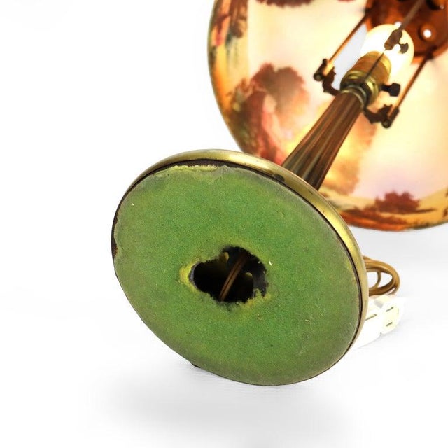 Arts & Crafts Pittsburg School Reverse Painted Landscape Table Lamp C1920 For Sale - Image 12 of 14