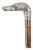 Antique Greyhound Head Sliver Handled Walking Stick Cane, 1890s For Sale