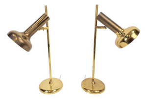 Vintage Brass Trumpet Table Lamps by Koch & Lowy for Omi, 1960s, Set of 2