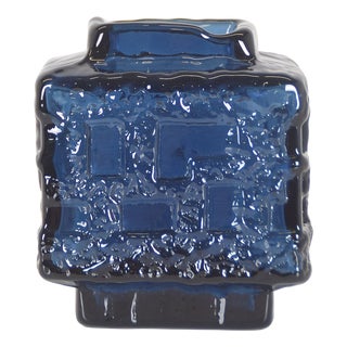 Swedish Cobolt Vase by Göte Augustsson for Ruda Glasbruk, 1960s For Sale