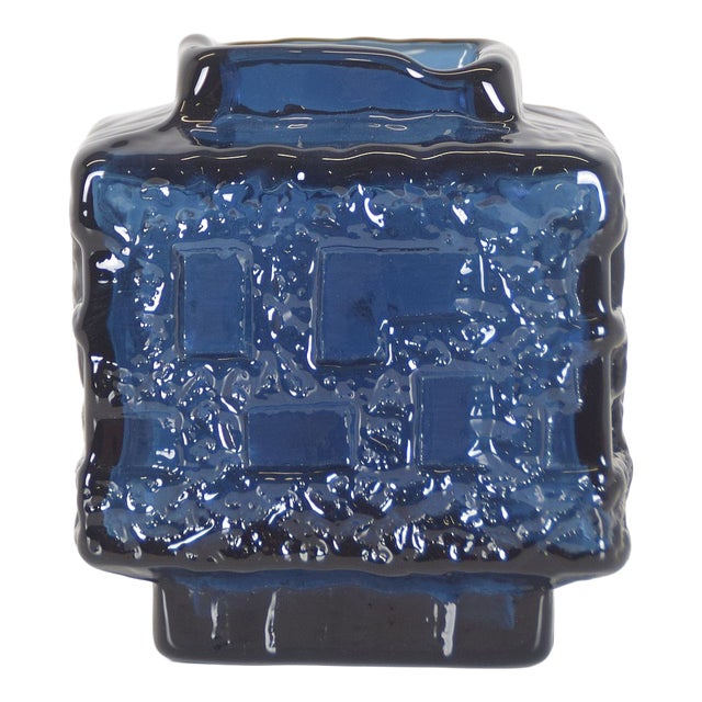 Swedish Cobolt Vase by Göte Augustsson for Ruda Glasbruk, 1960s For Sale