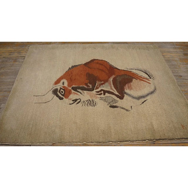 Mid-Century Modern Artistic Beige Color Animal Pattern Vintage Art Deco Olga Fisch Design Ecuadorian For Sale - Image 3 of 12