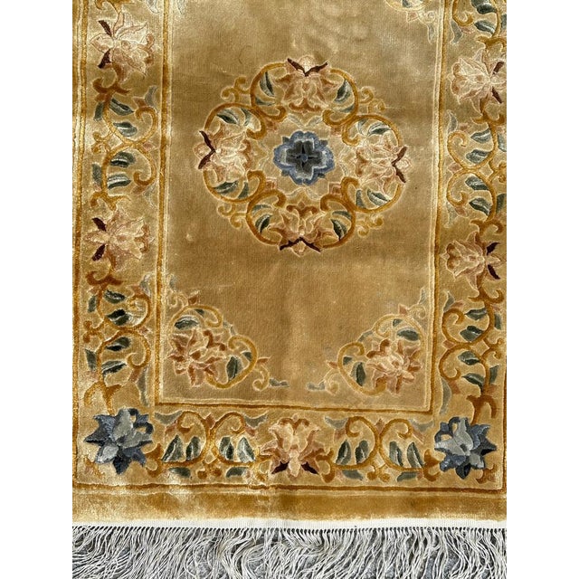 Small Vintage Chinese Silk Rug, 1990s For Sale - Image 4 of 18