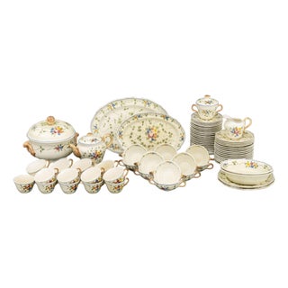 French Longchamp "Nemours" Ceramic Partial Dinner Service Set For Sale