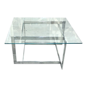 Vintage Modern Chrome and Glass Coffee Table