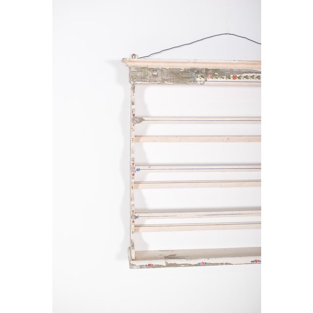 Rustic Vintage Traditional Portuguese Painted Wooden Plate Rack, 1950 For Sale - Image 3 of 10