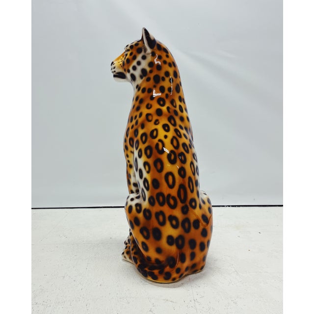 Leopard Statue in Ceramic from Ceramiche Boxer For Sale - Image 4 of 11