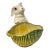 Mid 20th Century Large Italian Gump’s Porcelain Rabbit With Basketweave Bowl For Sale