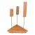 Mid-Century Modern Possibly Teak and Twisted Metal Triple Candle Holder With Geometric Base For Sale