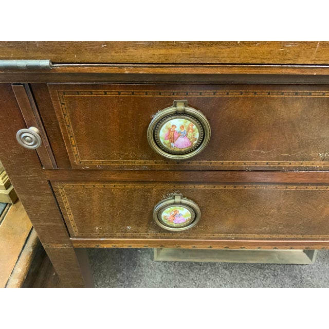 Brown 20th Century Reproduction Hepplewhite Secretary Desk For Sale - Image 8 of 10