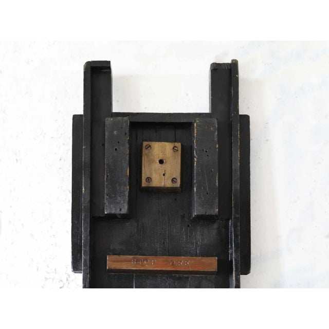 Vintage (possibly antique) industrial wooden mold kiosk wall sculpture.