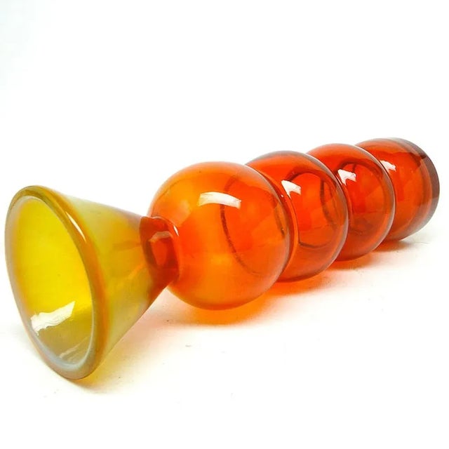 1970s Titled Snowman Vase by Kazimierz Krawczyk for Sudety Glassworks, 1970s For Sale - Image 5 of 11