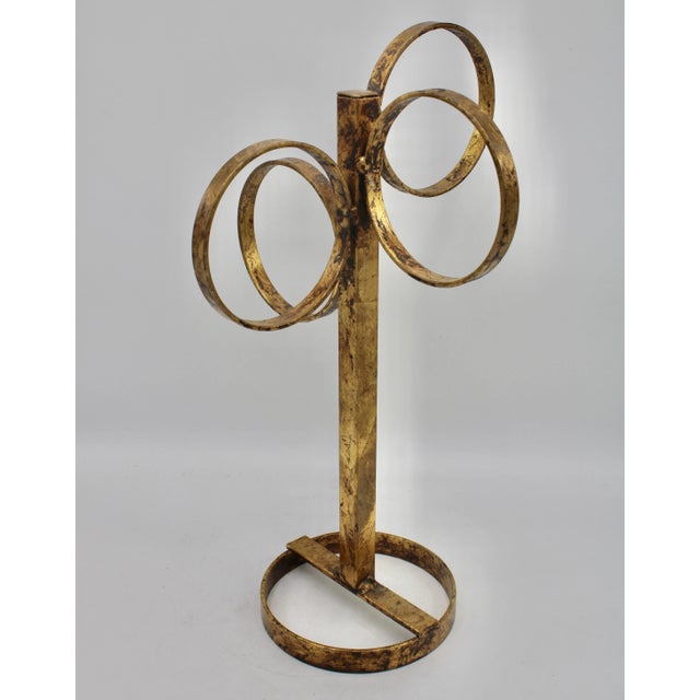 Mid 20th Century Mid Century Italian Golden Gilt Metal Hand Towel Rack For Sale - Image 5 of 10