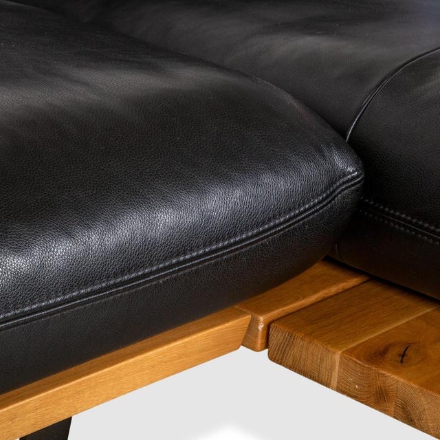 Koinor Marylin Leather Corner Sofa Black Wood Manual Function Sofa Couch For Sale - Image 5 of 13