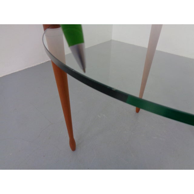 Giotto Glass and Cherry Wood Side Table by Tarcisio Colzoni for Porada, Italy, 1990s For Sale - Image 12 of 13