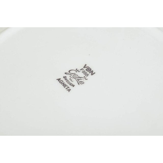 Large Vintage Swedish Stoneware Plates from Gefle, 1970s, Set of 4 For Sale - Image 4 of 5
