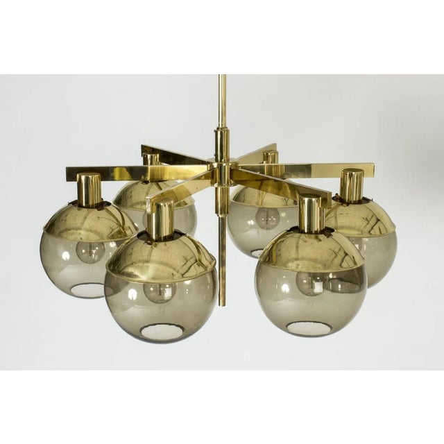 Brass and Glass Chandeliers by Hans-Agne Jakobsson for Hans-Agne Jakobsson AB Markaryd, 1960s, Set of 2 For Sale - Image 6 of 10