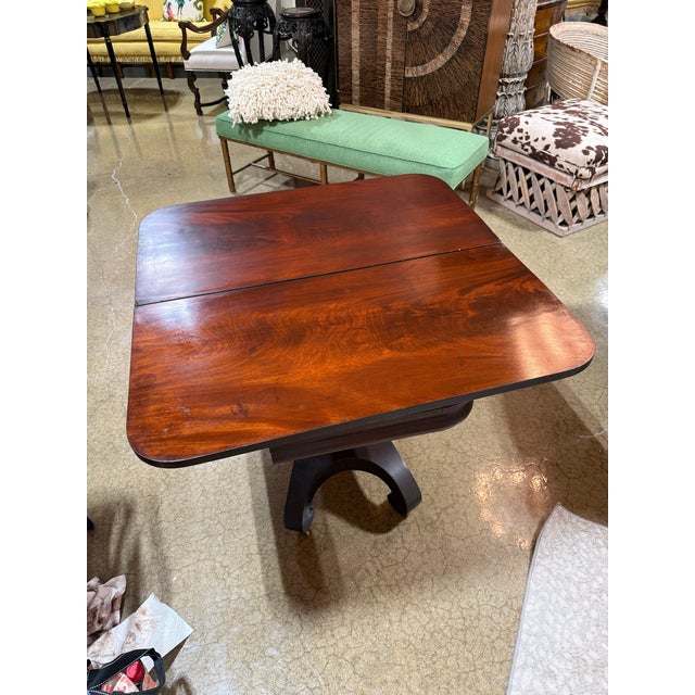 Antique Empire Fold Over Mahogany Game Table in the Style of Thomas Day For Sale - Image 11 of 12