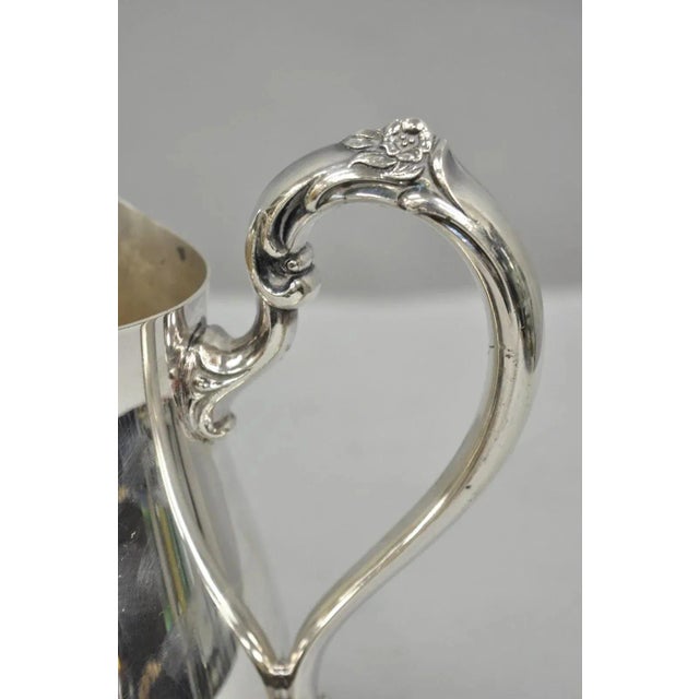 International Silver Vintage International Silver Co Silver Plated Victorian Bulbous Water Pitcher For Sale - Image 4 of 12