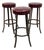Mid 20th Century Burgundy Vinyl + Metal Bar Stools, Set of Three For Sale