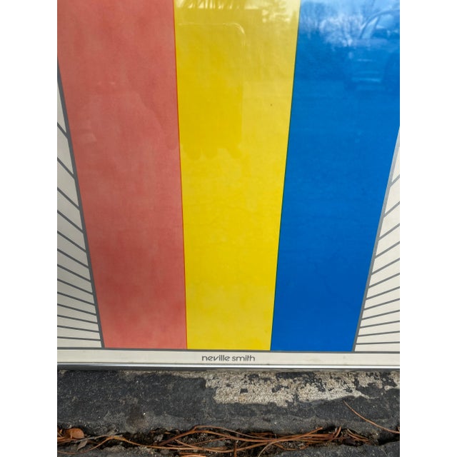 Blue 1970s Pop Art Exhibition Poster by Neville Smith, Framed For Sale - Image 8 of 13