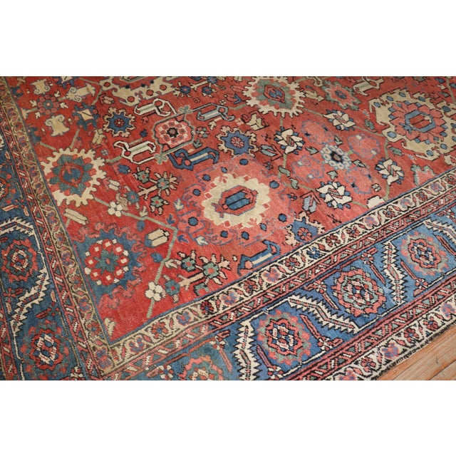 Antique Zabihi Collection Persian Heriz Rug - 12'3" x 15'6" For Sale - Image 11 of 12