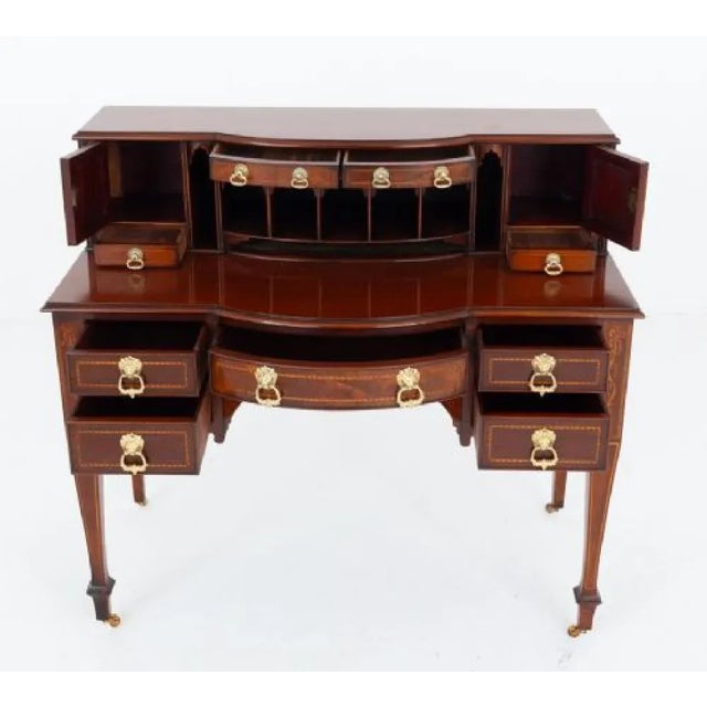 Sheraton Desk Bonheur Du Jour in Mahogany, 1880 For Sale - Image 6 of 8