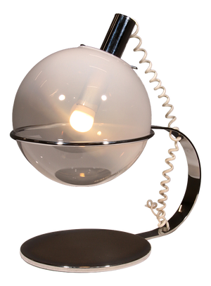 Italian Chrome and Glass Table Lamp, 1960