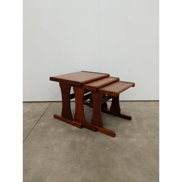 G Plan Set of Vintage Mid Century Modern Teak Nesting Tables by G Plan For Sale - Image 4 of 11