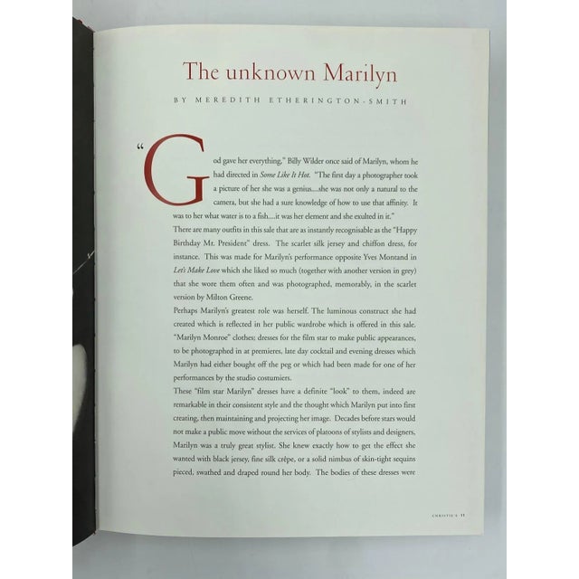 The Personal Property of Marilyn Monroe Christie's Auction Hardcover Book 1999 For Sale - Image 4 of 12