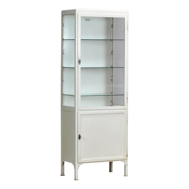 Vintage Medical Cabinet in Glass and Iron, 1970s For Sale