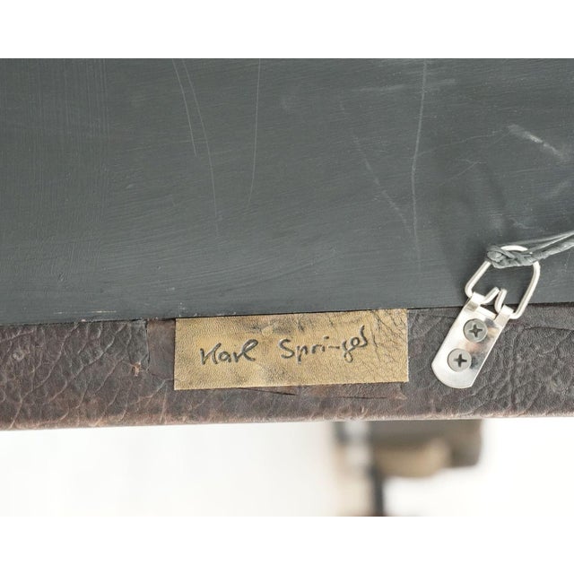 Karl Springer Patinated Embossed Leather Mirror, C. 1980s For Sale In New York - Image 6 of 6