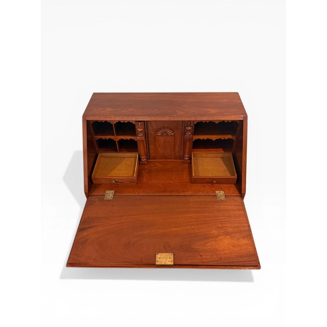 Early 20th Century Federal Revival Mahogany Drop Front Secretary Desk With Inlay For Sale In Boston - Image 6 of 17
