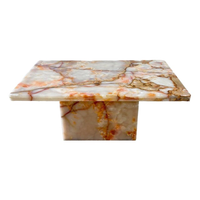 1970s Pink Onyx Coffee Table For Sale