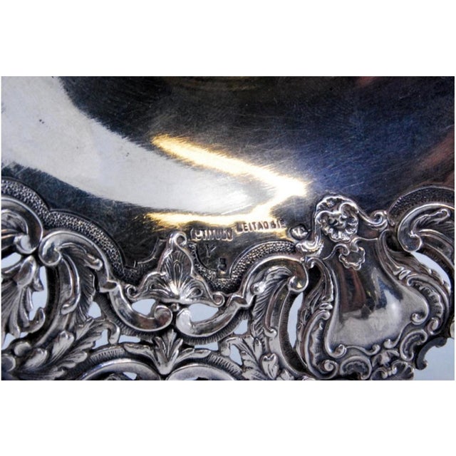 Silver Basket for with Tilting Handle, Shells and Palms For Sale - Image 4 of 10