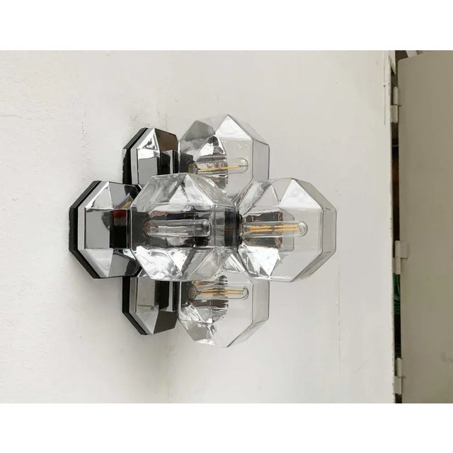 Vintage German Space Age Chrome & Glass Wall or Ceiling Lamp by Motoko Ishii for Staff For Sale - Image 12 of 18