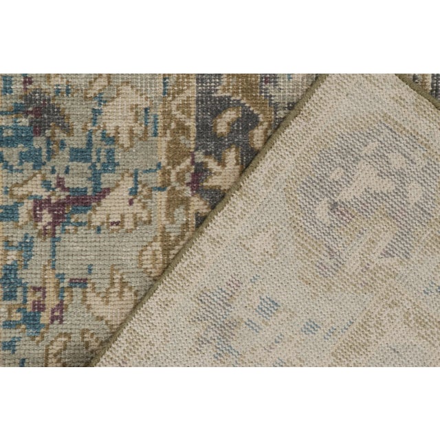 Textile Rug & Kilim’s Distressed Classic Style Rug With Ice Blue Medallion Pattern For Sale - Image 7 of 7