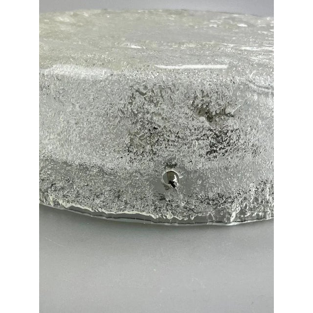Mid-Century Modern Flush Mount in Ice Glass from Hillebrand, 1960s For Sale - Image 8 of 13