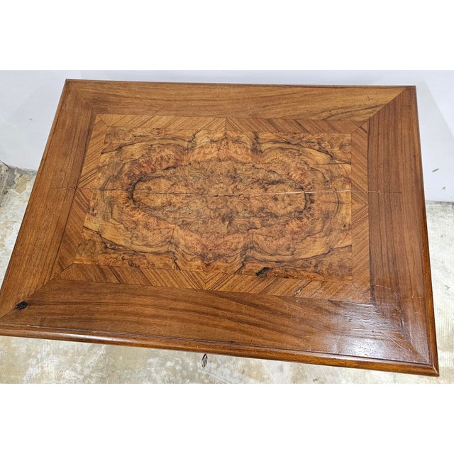 Brown German Baroque Style Circasian Walnut and Walnut Work Table For Sale - Image 8 of 12