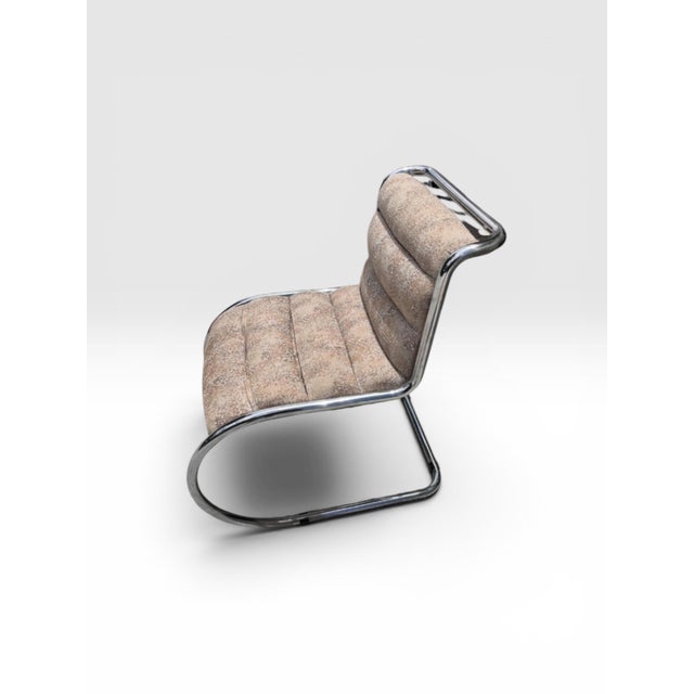 Vintage Italian Modern Chrome Cantilever Slipper Lounge Chairs, Pair, Circa 1970s For Sale In West Palm - Image 6 of 12