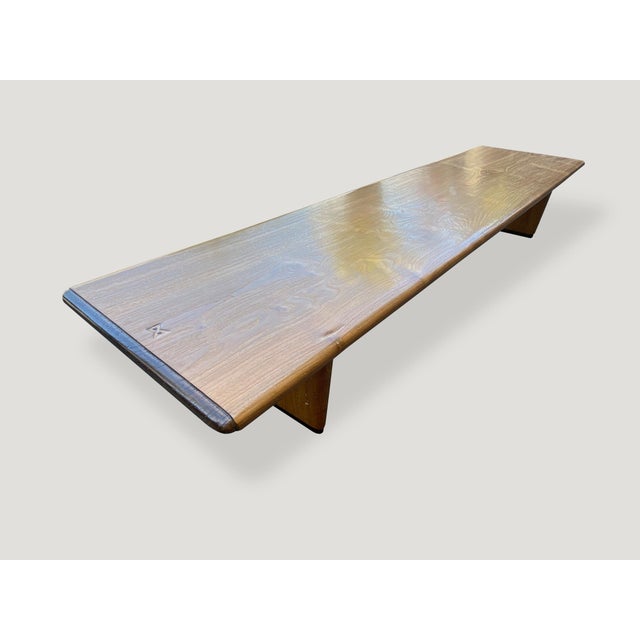 Mid-Century Modern Andrianna Shamaris Midcentury Style Couture Teak Wood Coffee Table For Sale - Image 3 of 18