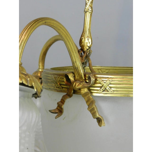 French Three Arm Ceiling Light, 1930s For Sale - Image 10 of 11