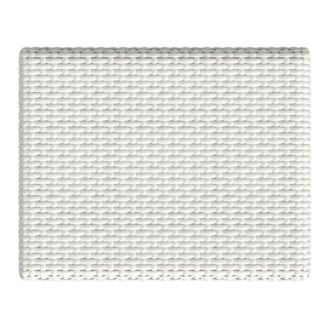 Robias 18 in. Seat Height Rectangular Rattan Low Dining Stool, Smooth White For Sale In Chicago - Image 6 of 7