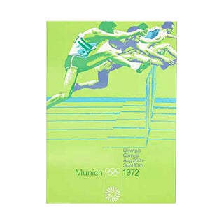 Hurdle Race Poster by Otl Aicher, 1970s For Sale