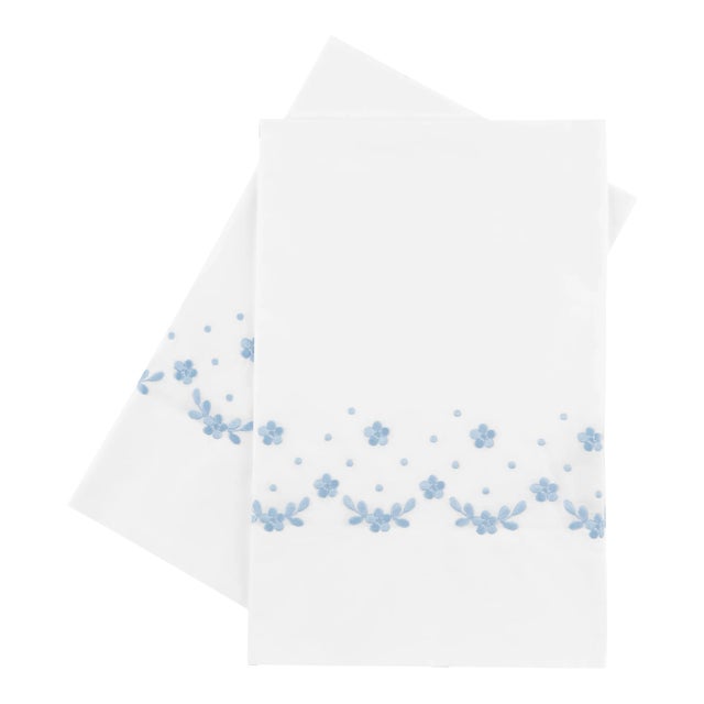 Meadow King Pillowcases in Blue a Pair Chairish