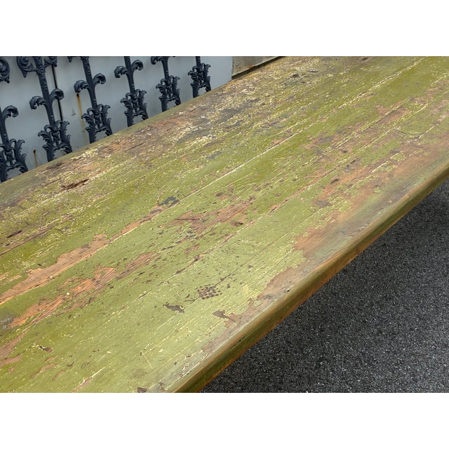 Pine Trestle Base Farmhouse Table For Sale In Baltimore - Image 6 of 18