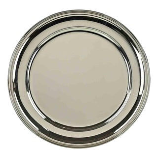 Vintage Silver-Plated Serving Plate, Italy, 1970s For Sale