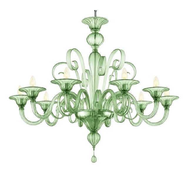Venetian Green Murano Glass Chandelier by Simoeng for Simoeng For Sale - Image 6 of 6