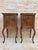 Louis XV Style Walnut Nightstands with Marble Top, 1930s, Set of 2 For Sale - Image 10 of 18