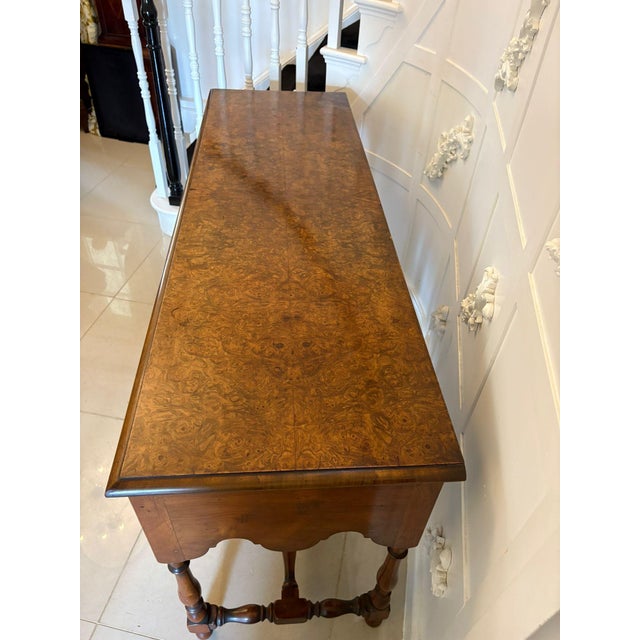 1900 - 1909 Antique Edwardian Quality Burr Walnut Dresser Base, 1900 For Sale - Image 5 of 12